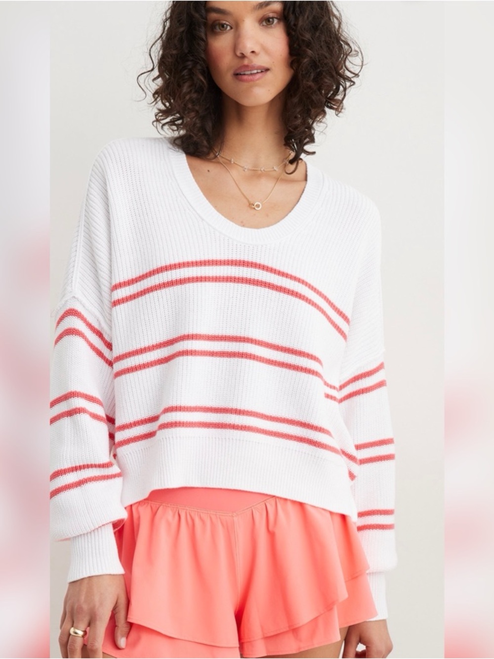 Aerie Striped Beyond Cropped Sweater 🍓